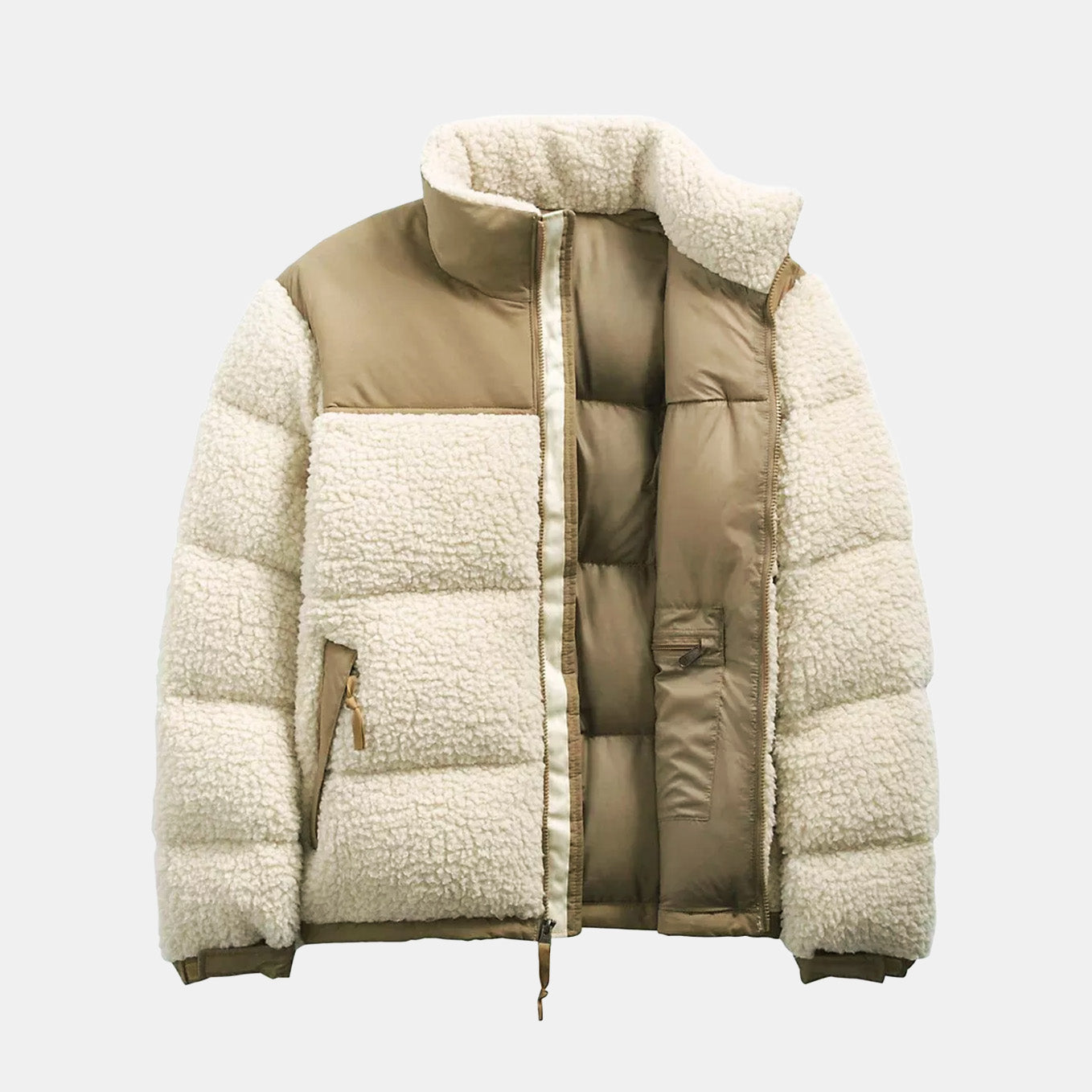 TNF Sherpa Essential Down Puffer Jacket Beige / S TNF Sherpa Essential Down Puffer Jacket
