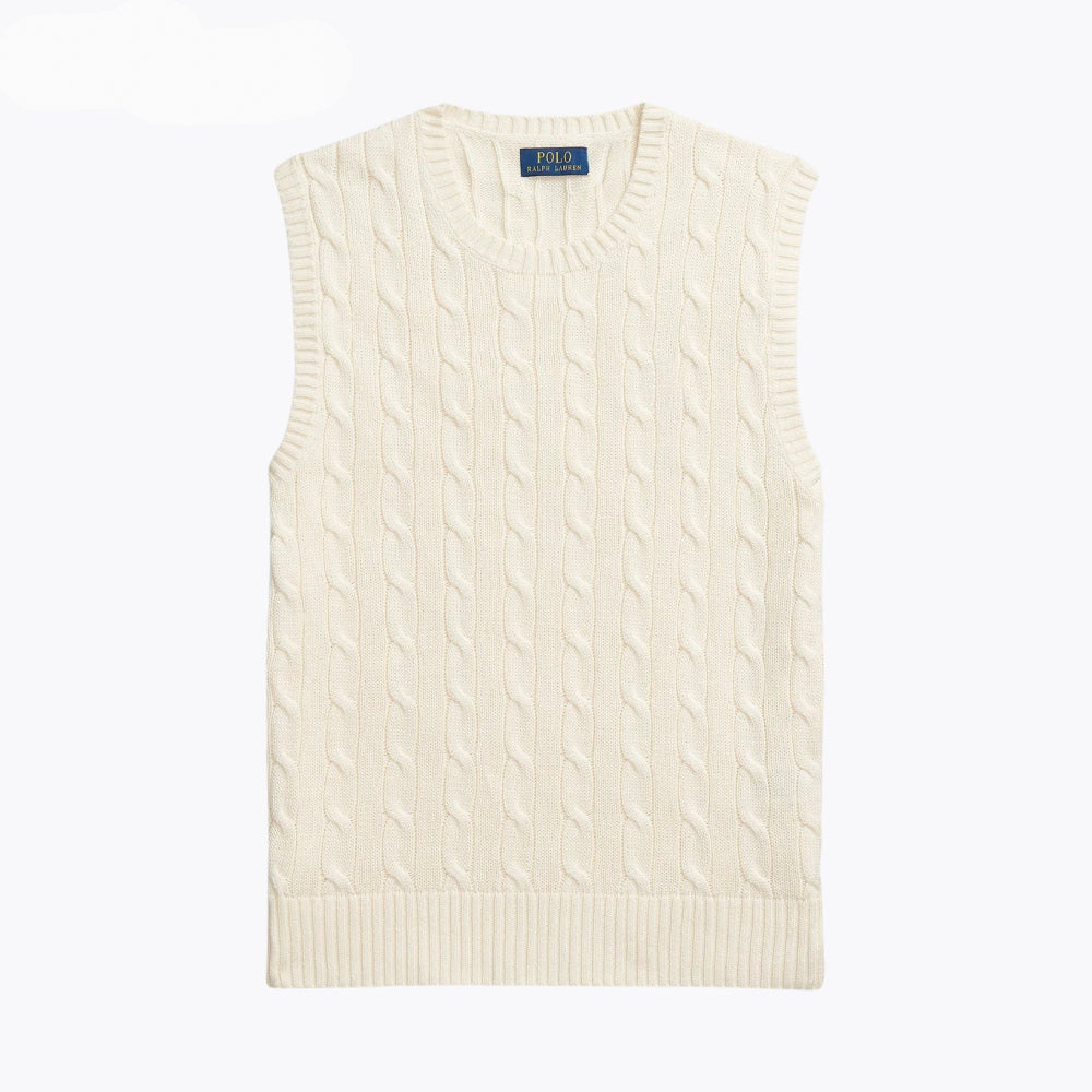 Cable-Knit Cotton Sweater Vest