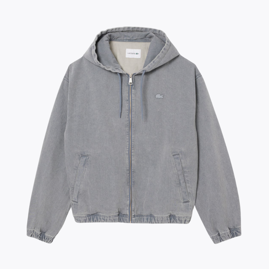 LC Washed Effect Denim Hooded Jacket