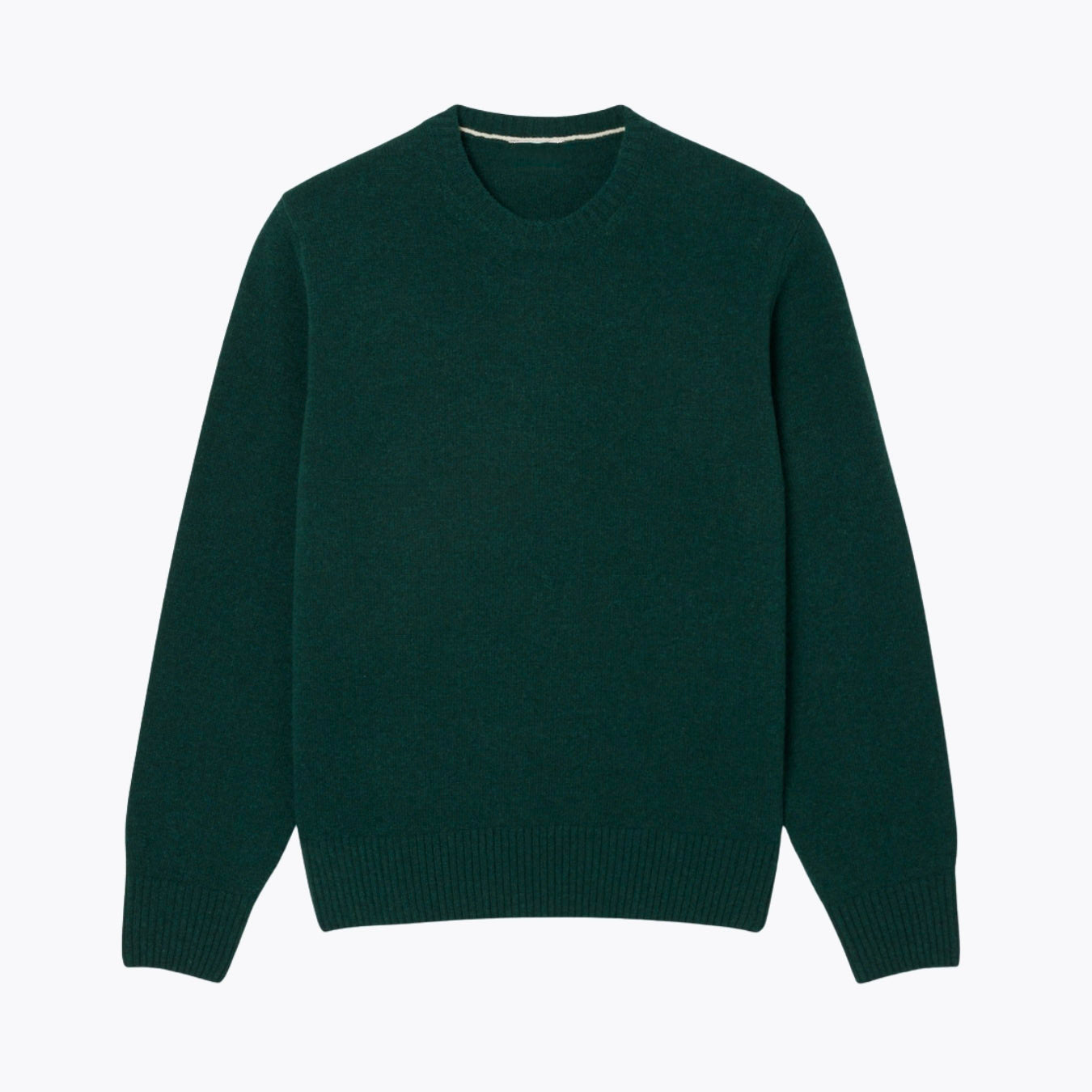 Carded Wool Crew Neck Sweater